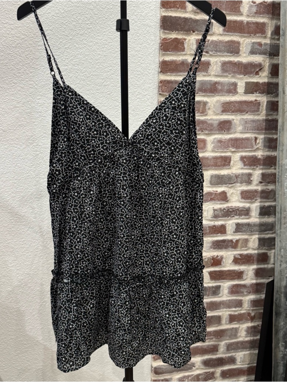 Kendall & Kylie Black & White Floral Spaghetti Strap Dress Size Small
